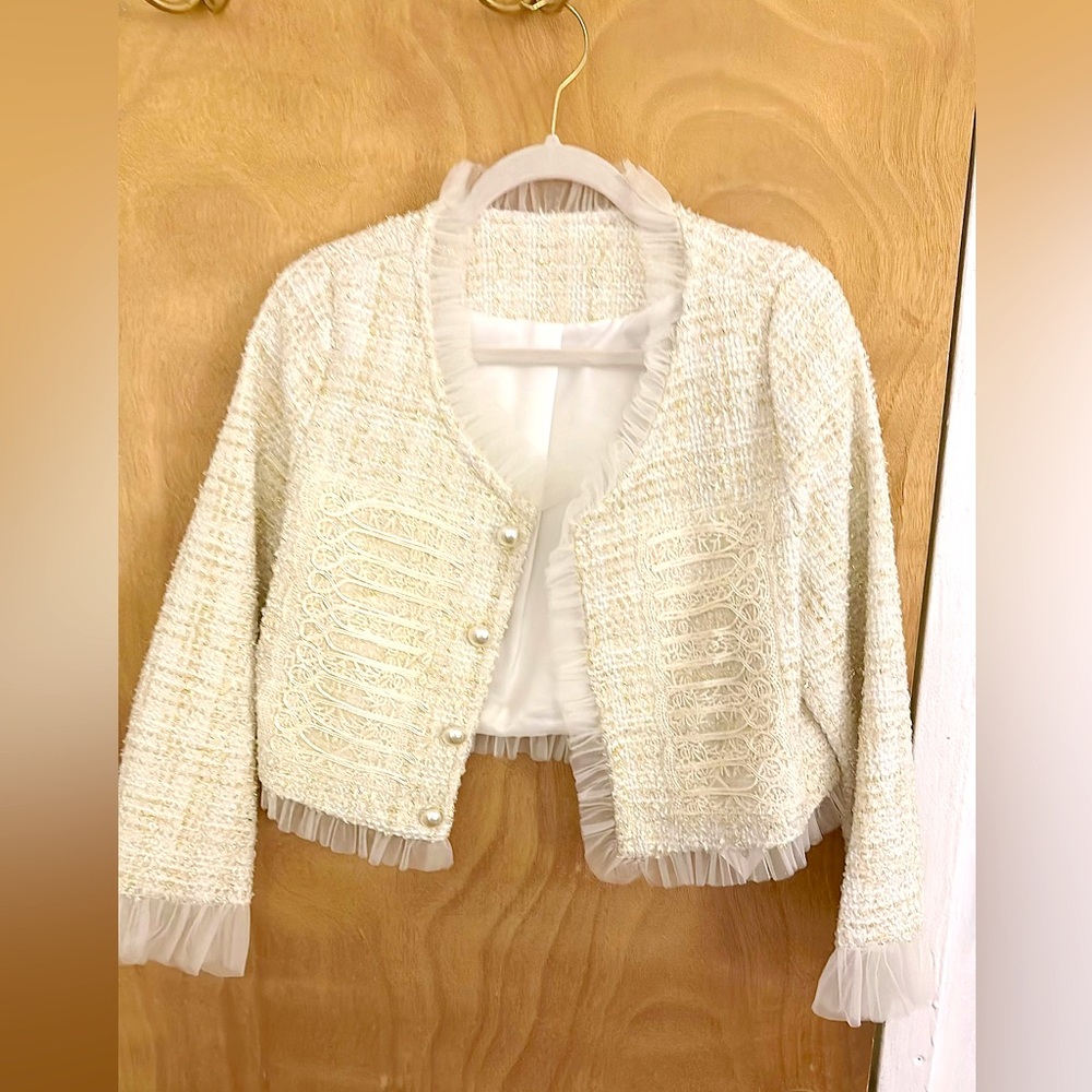 J.ing. tweed cropped blazer